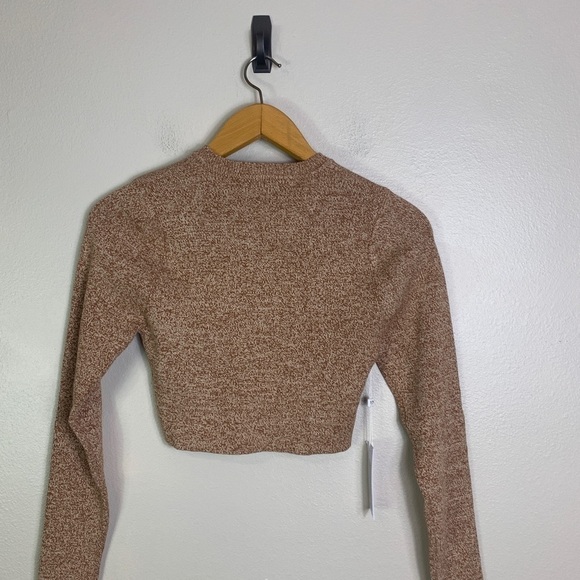 Ronny Kobo Liessa Marled Knit Crop Top in Biscotti, Size Small S - Picture 6 of 10